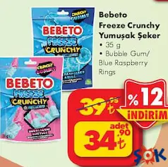 BEBETO FREEZE CRUNCHY YUMUŞAK ŞEKER 35 G fiyat ve kampanya bilgisi